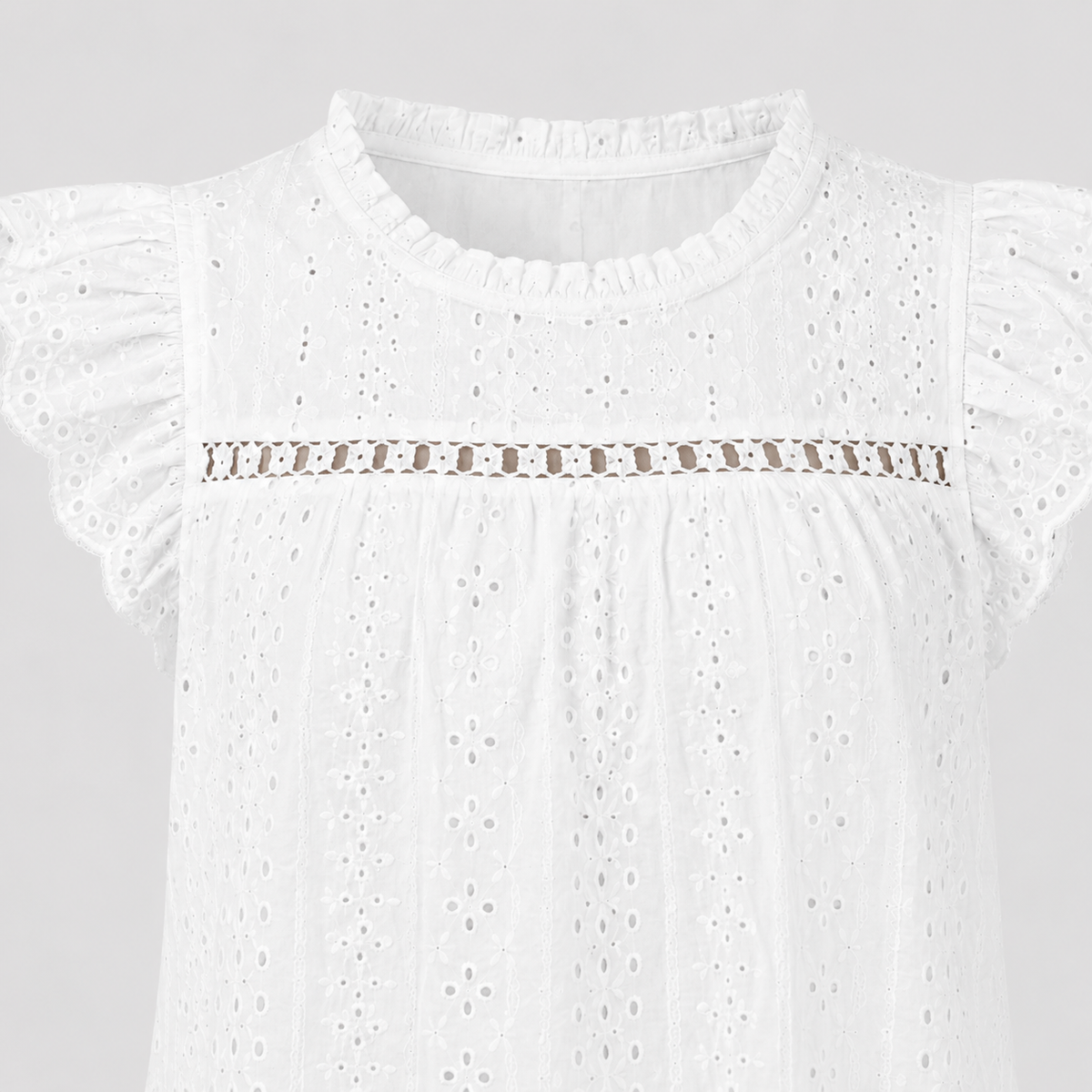 The Mathilde Eyelet Flutter Blouse